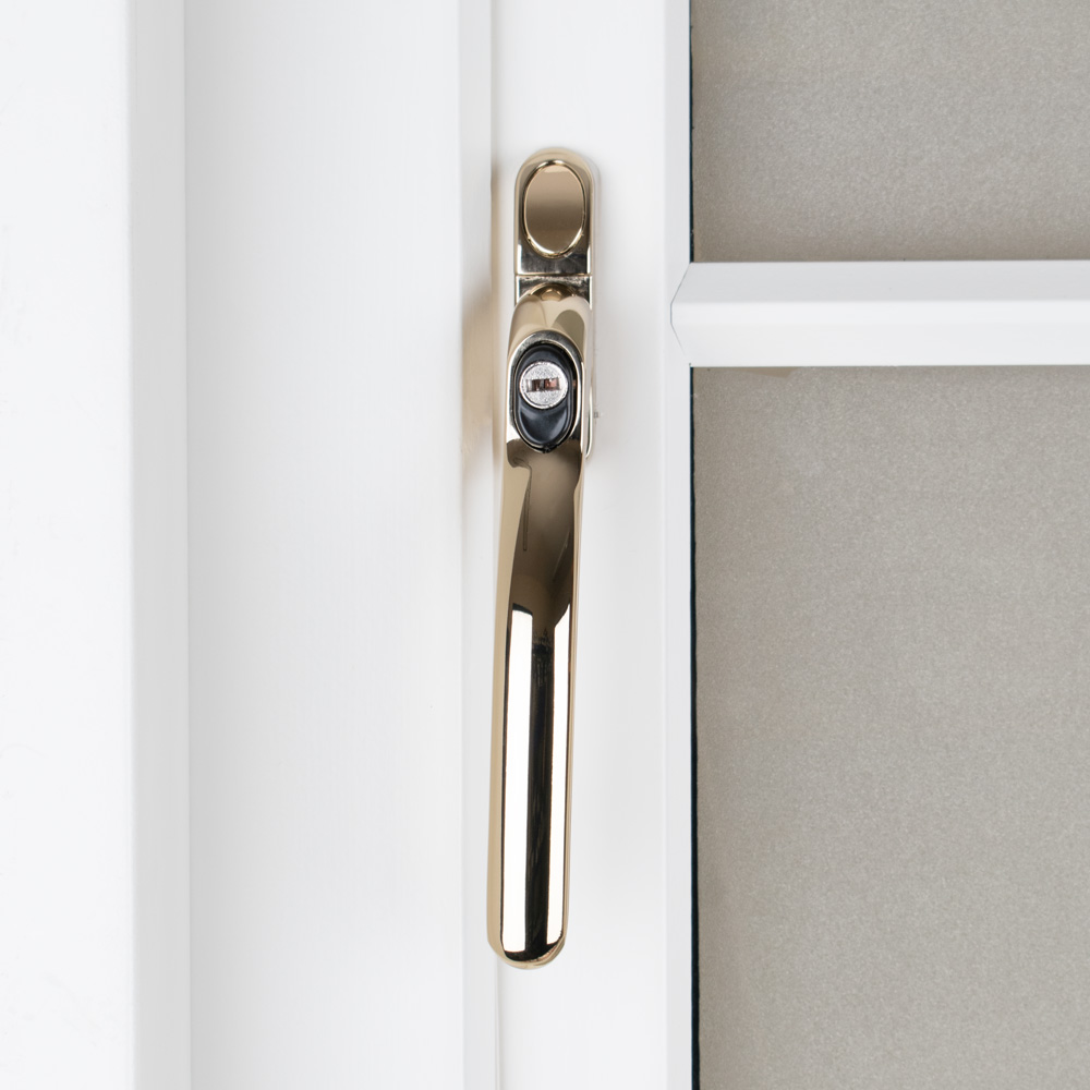 Timber Series Connoisseur MK2 Inline Locking Espag Window Handle - Polished Gold (Non Handed)